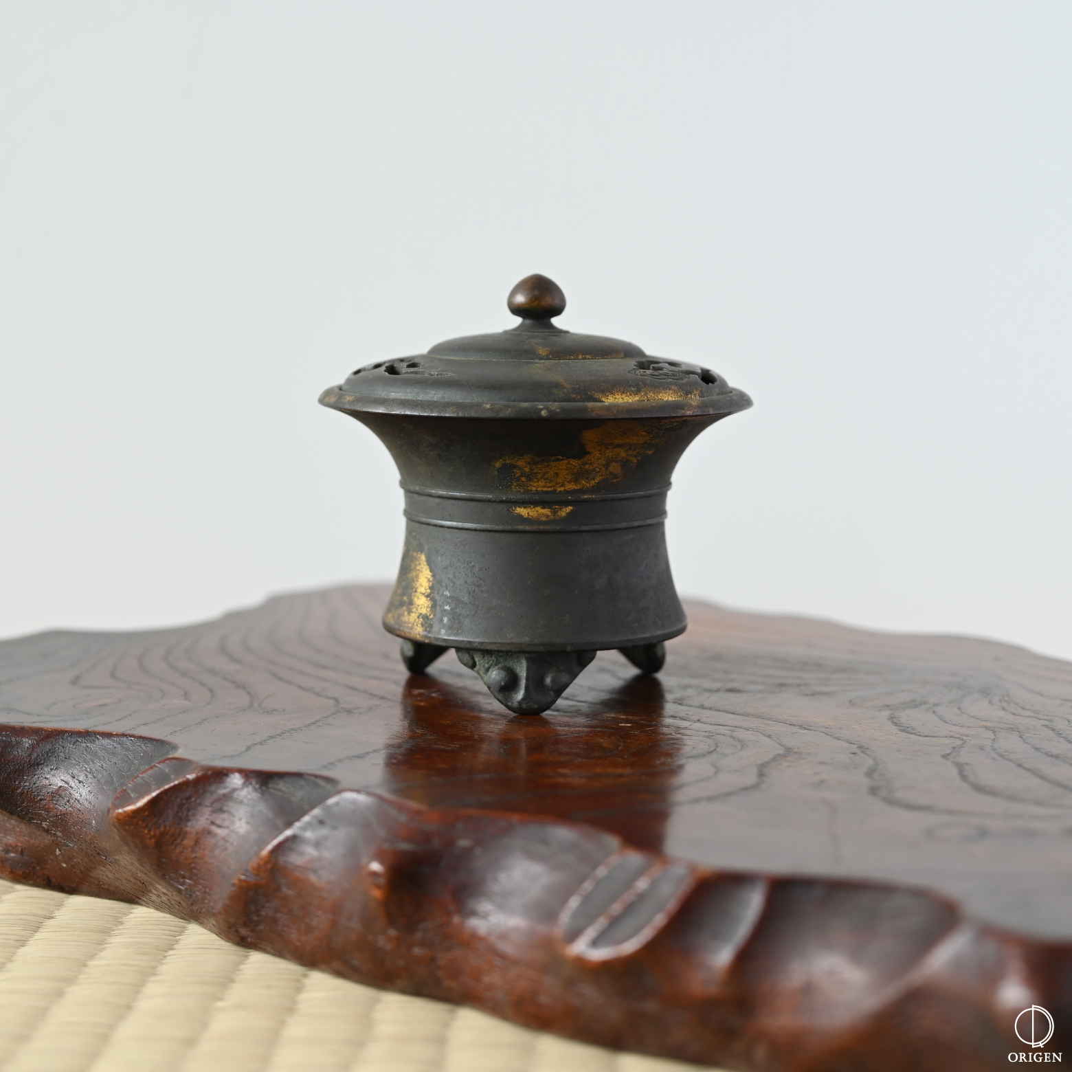 香炉鉄器金属製置物床間詳細不明