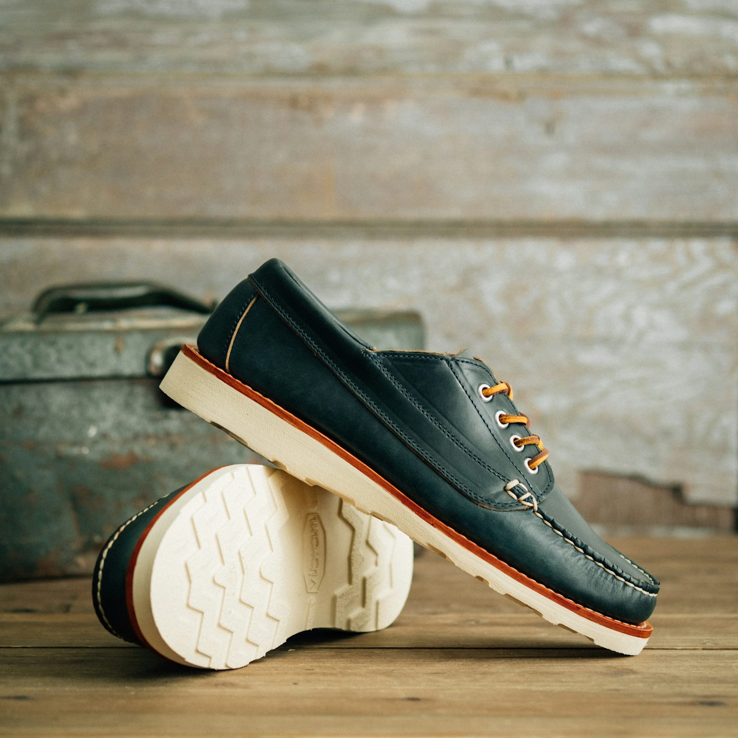 Trail Oxford - Navy Chromexcel, Vibram Christy Sole - Made in USA