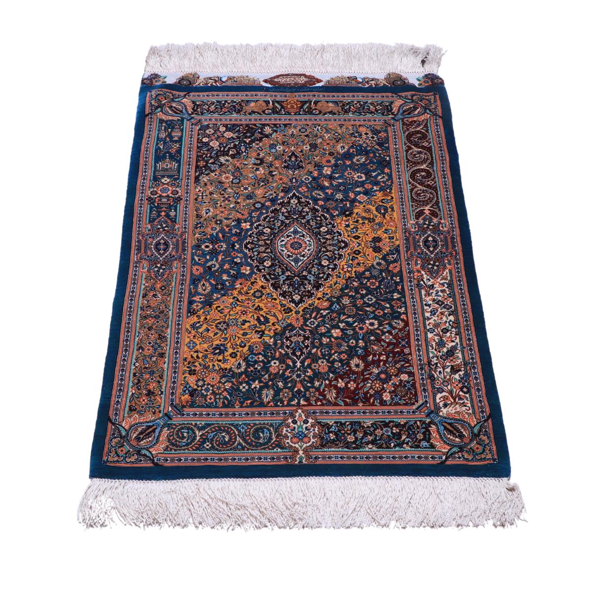 高級ペルシャ絨毯 (ジャムシーディー工房) 92×59cm（FN-70284