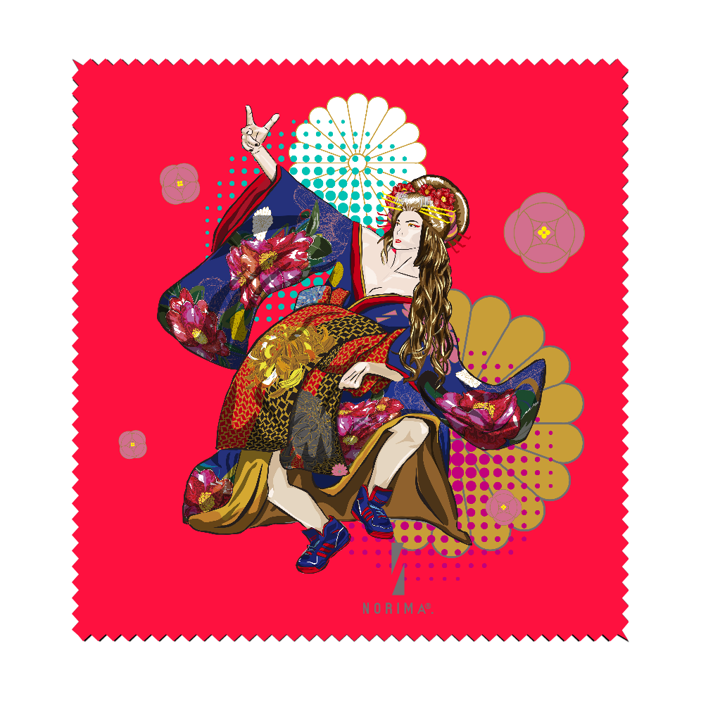 浮世絵シリーズ 花魁 メガネ拭きマイクロファイバーメガネ拭きの商品