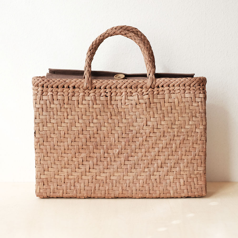 山葡萄 かごバッグ（ブリーフケース） 網代編み 倉敷帆布の内布 | ORIORI