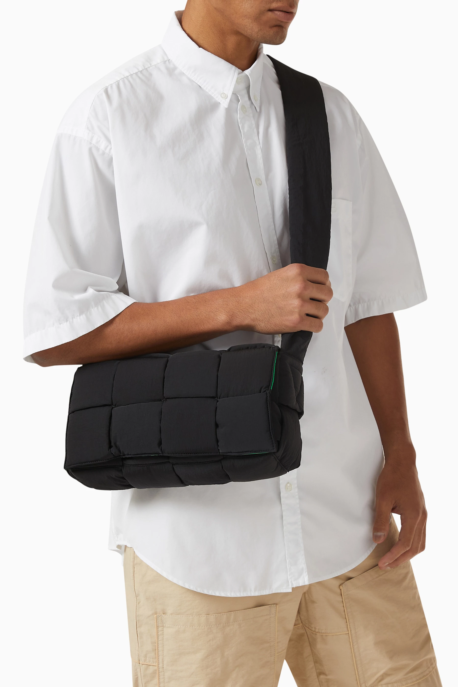 Buy Bottega Veneta Black Cassette Bag in Padded Intrecciato Nylon