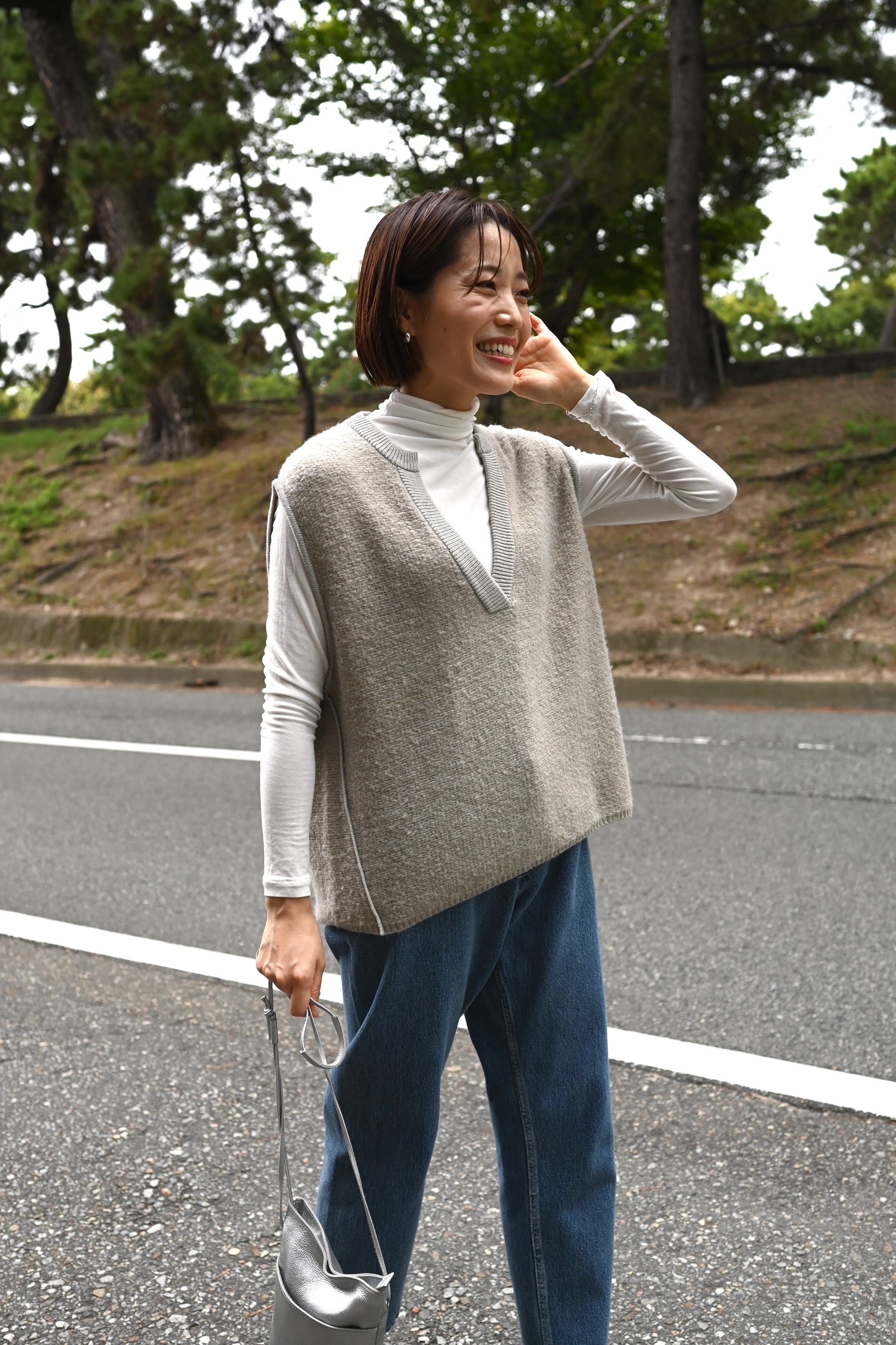 アルパカ混の洗えるニットベスト – OURHOME