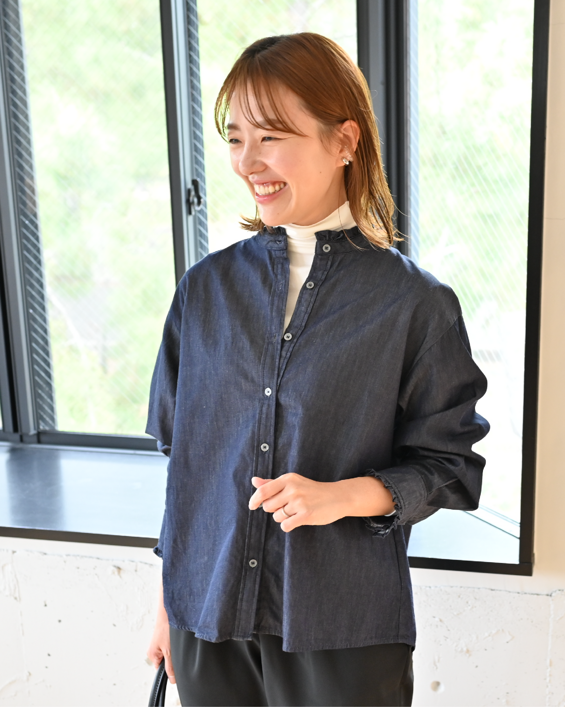 播州織のフリルブラウス – OURHOME