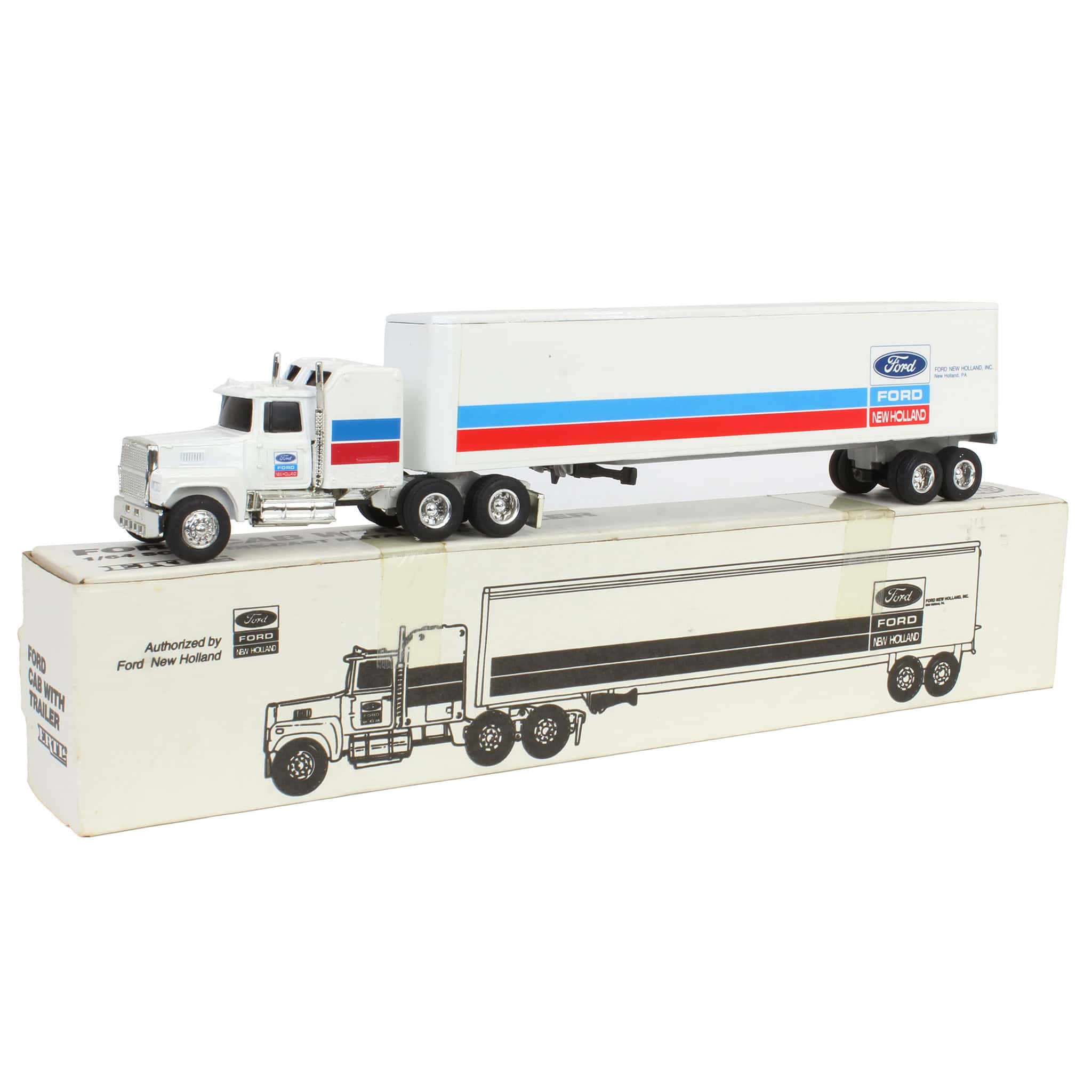 1/64 Ford LTL-9000 Semi Truck with Ford New Holland Box Trailer by