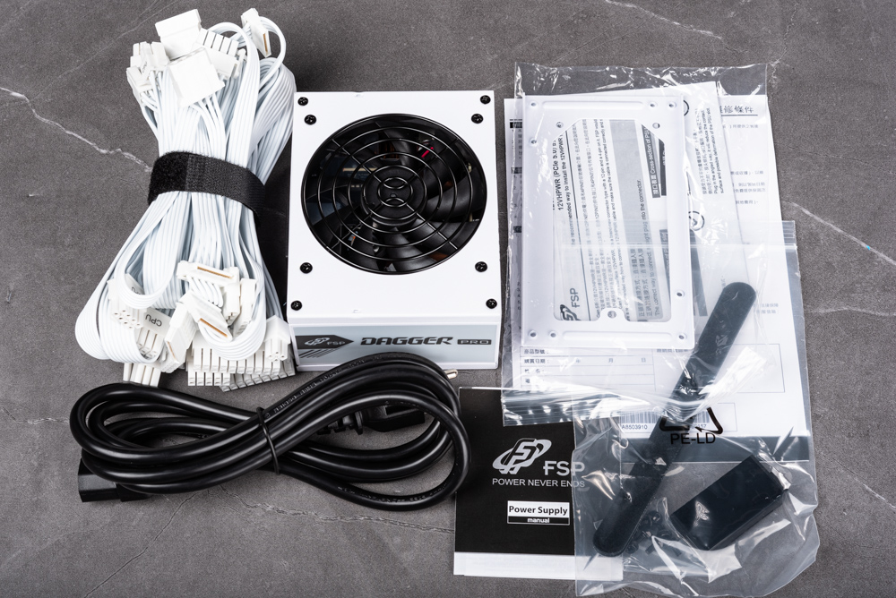 白的金鋼彈！FSP DAGGER PRO ATX3.0(PCIe5.0) 850W 電供開箱/ 原生