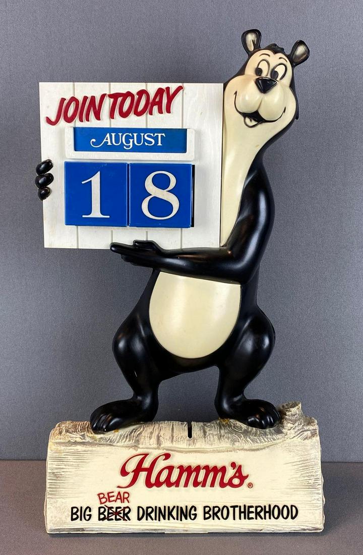 Hamms Beer Advertising Plastic Bear Calendar