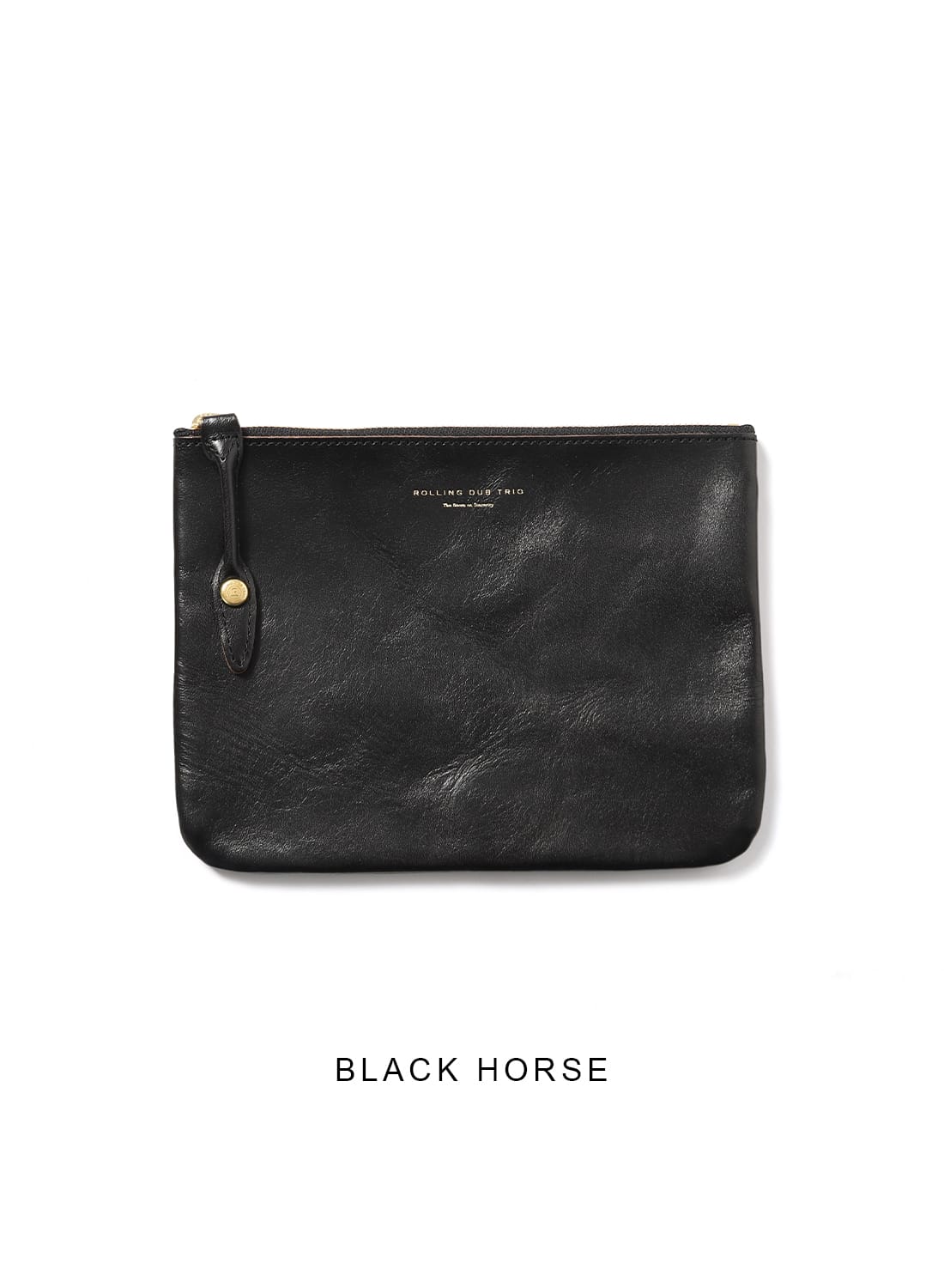 SQUARE ZIP AND SNAP POUCH -LEATHER-|スクウェアジップ アンド