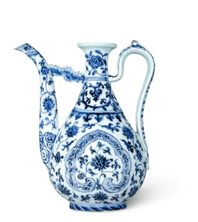 2021中国嘉德秋拍：明永乐青花如意开光缠枝莲纹执壶抢先看_搜狐网