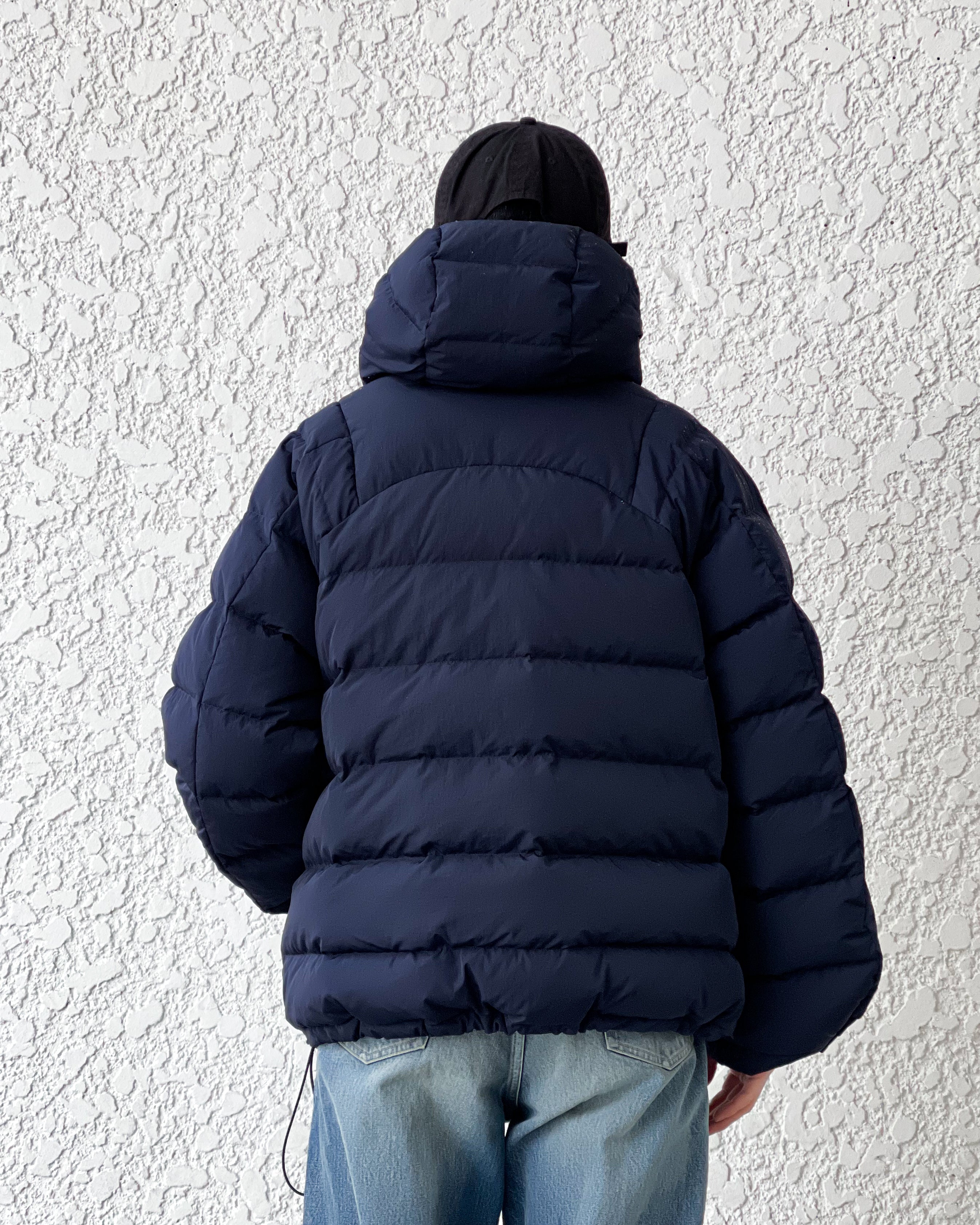 WANNA FOUNDATION】NYLON ANORAK DOWN JACKET - NAVY