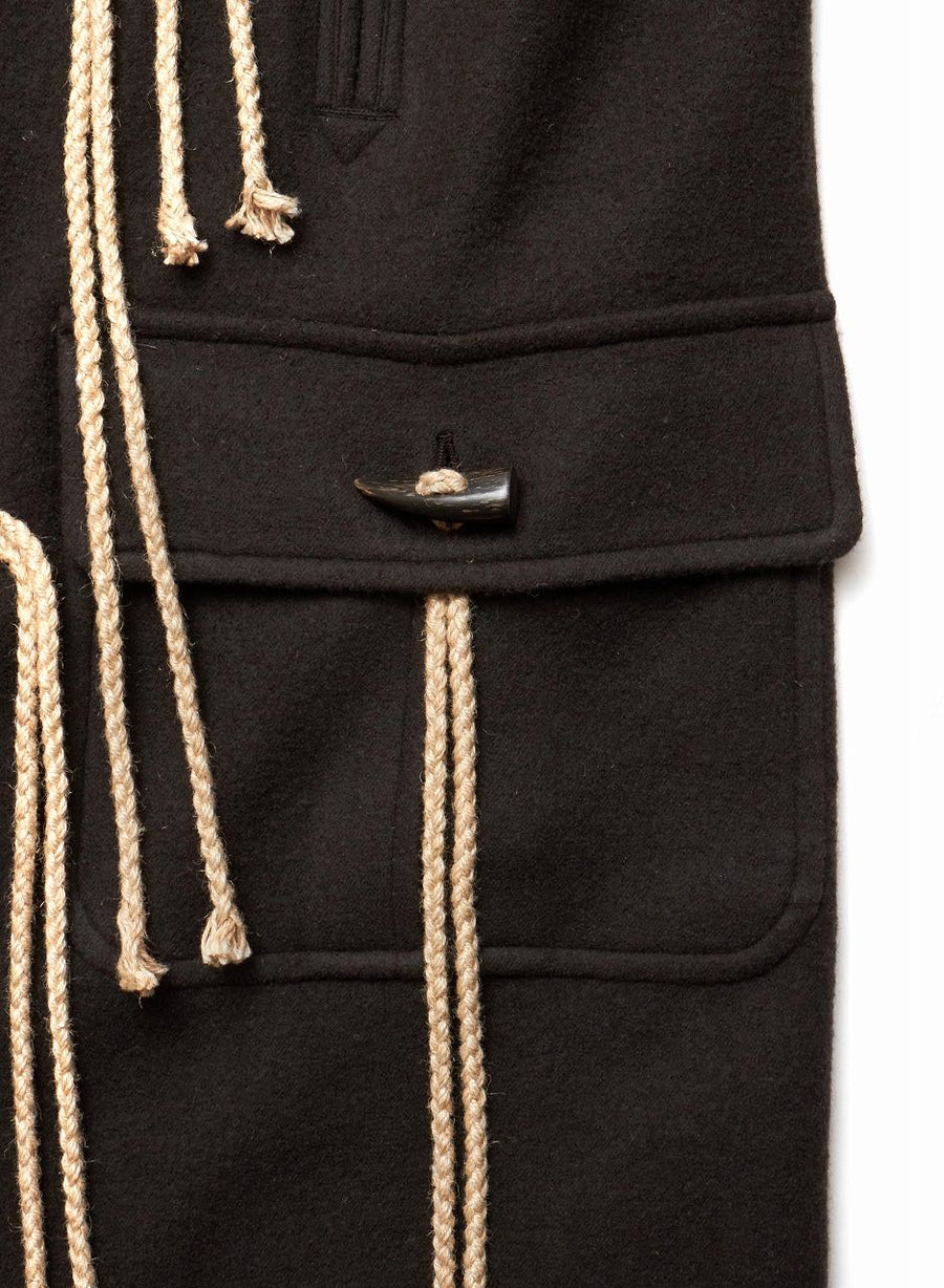 SUGARHILL(シュガーヒル)のCORDED DUFFLE COAT CHARCOAL BLACKの通販