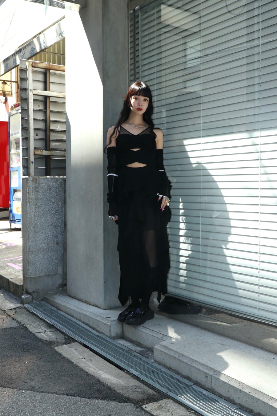 FETICO(フェティコ)のBOTANICAL JACQUARD CUTOUT CAMI TOP BLACKの通販