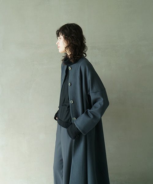 Mochi モチ a-line coat [dark moss grey]