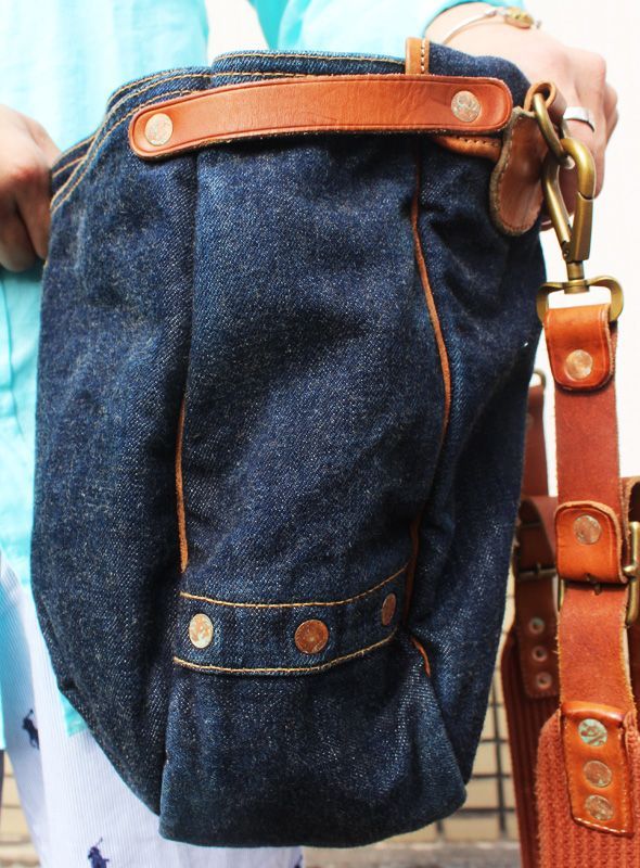 RRL/ダブルアールエル デニム&レザーフラップショルダーバッグを通販