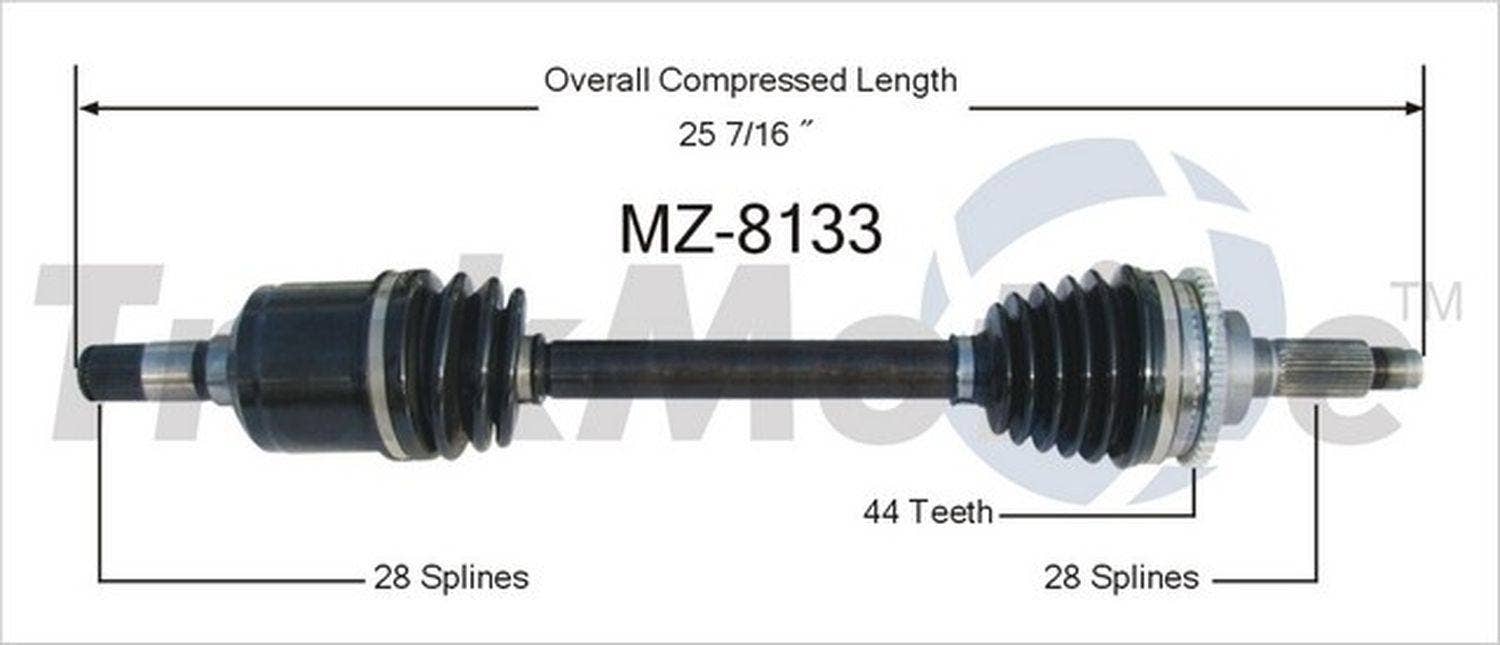 TrakMotive Front Left CV Axle Shaft - Mazda 6