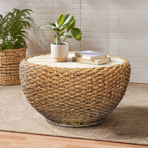 ウォーターヒヤシンスのラウンドコーヒーテーブル