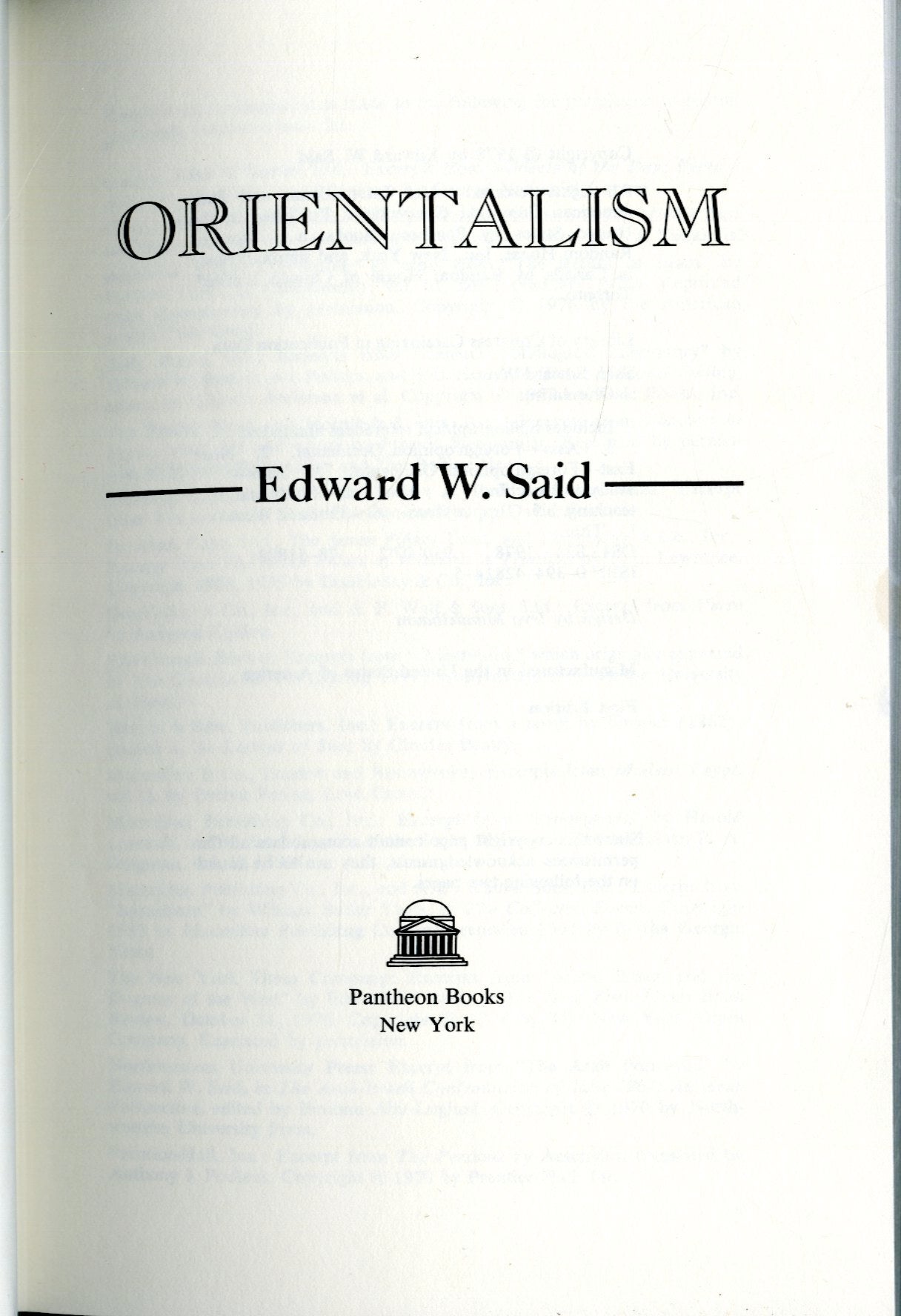 Orientalism | Edward W. Said | First Edition