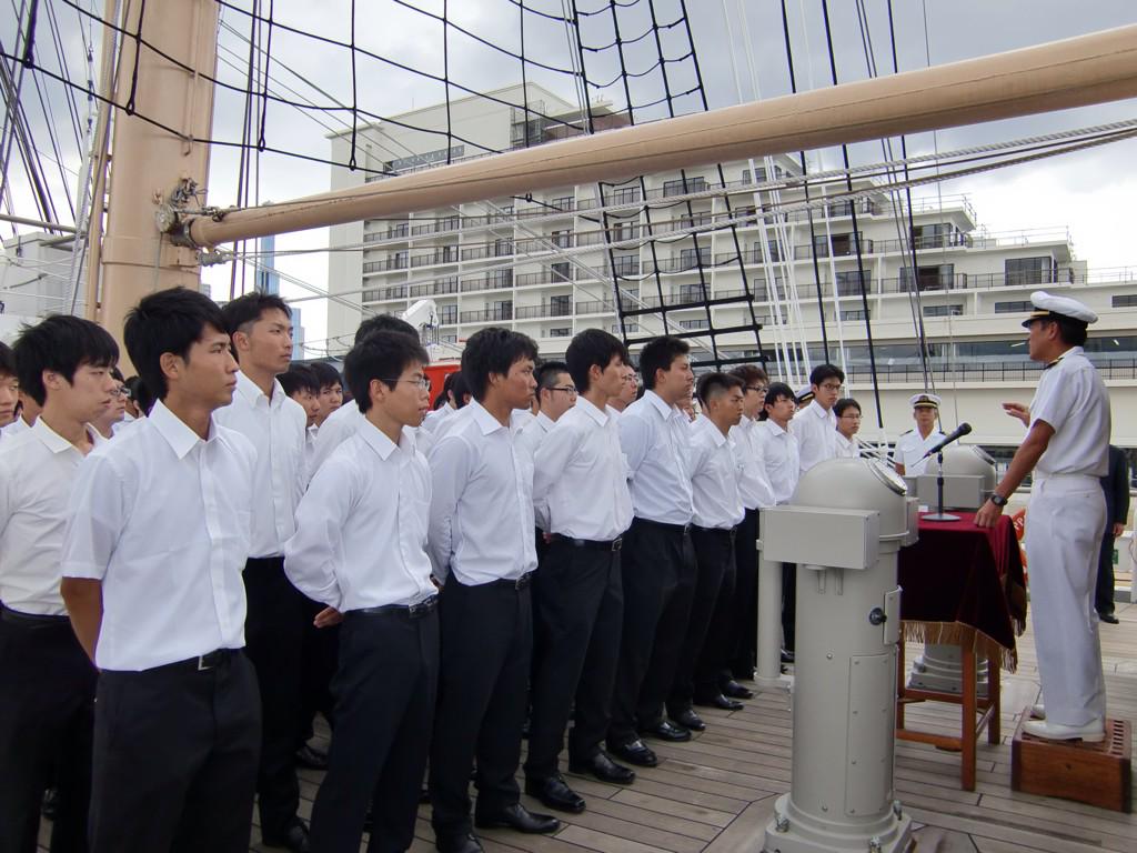 8月22日（土）、神戸新港第1突堤にて「船舶実習1」乗船式が開催され