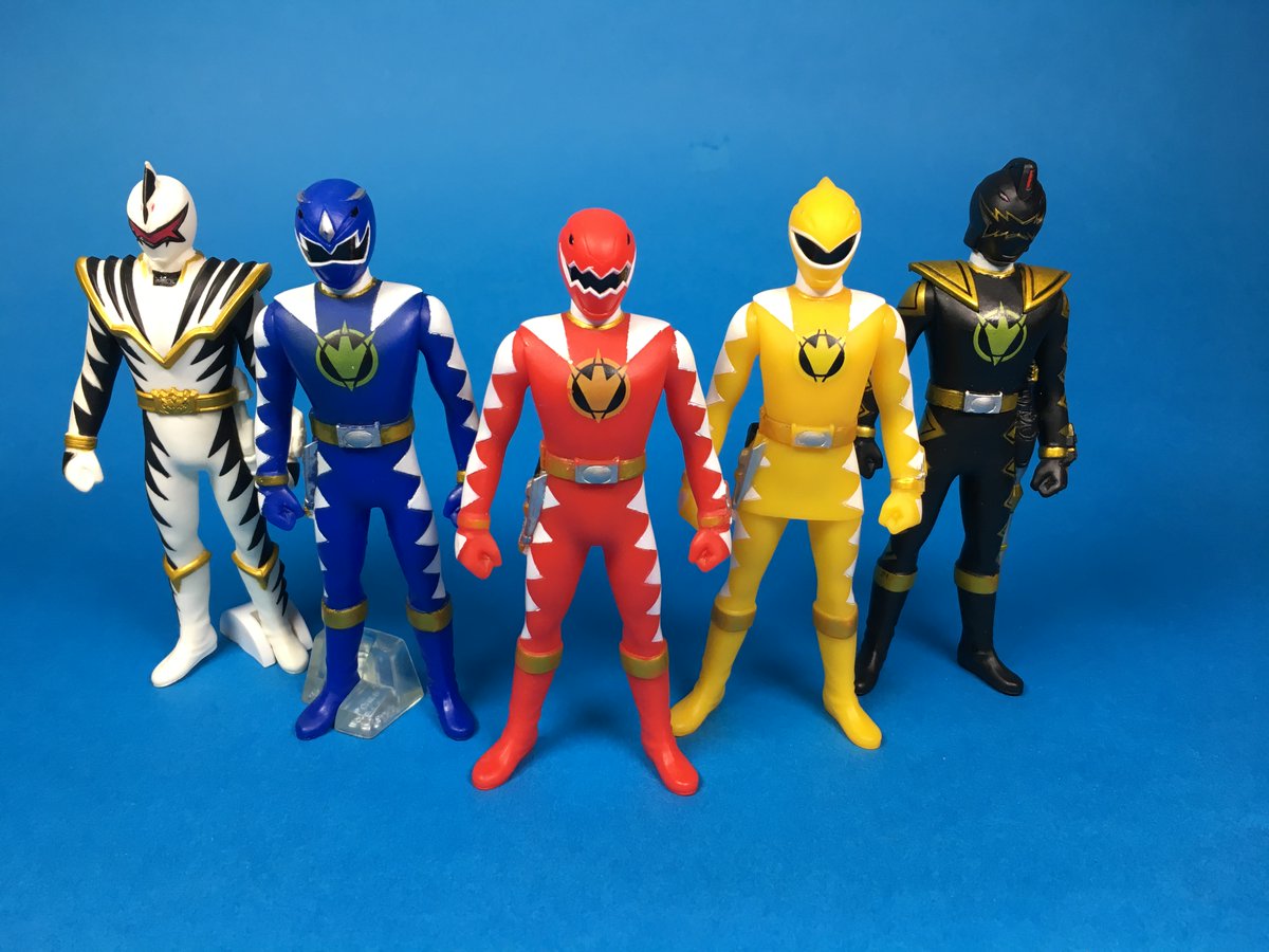 爆竜戦隊アバレンジャー」ユタカ製ソフビ「ツインセット」赤&黄・青&黒