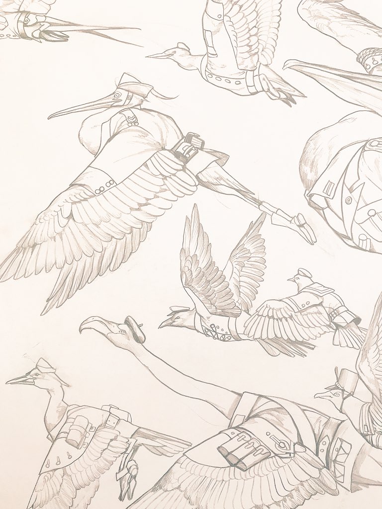 あとFellows!の頃の鳥軍カラーピンナップの原画とか。この頃のカラーの