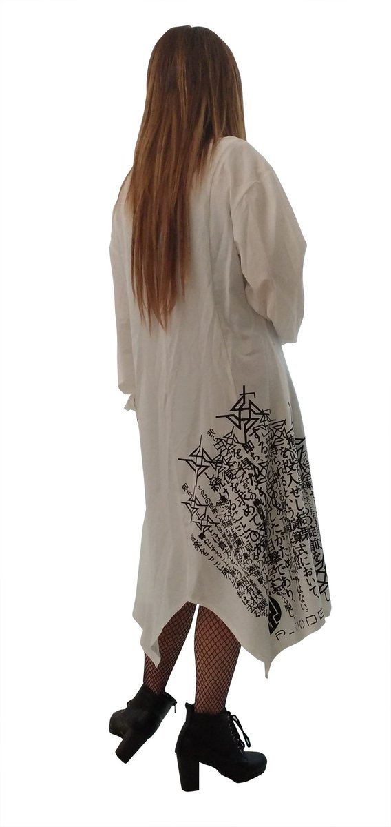 平沢進回＝回オーバーサイズロングシャツ核P-MODELホワイトM