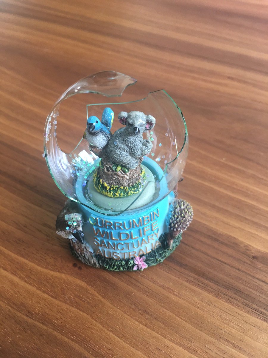オーストラリアのお土産で買ってきたスノードームを割ってしまいました