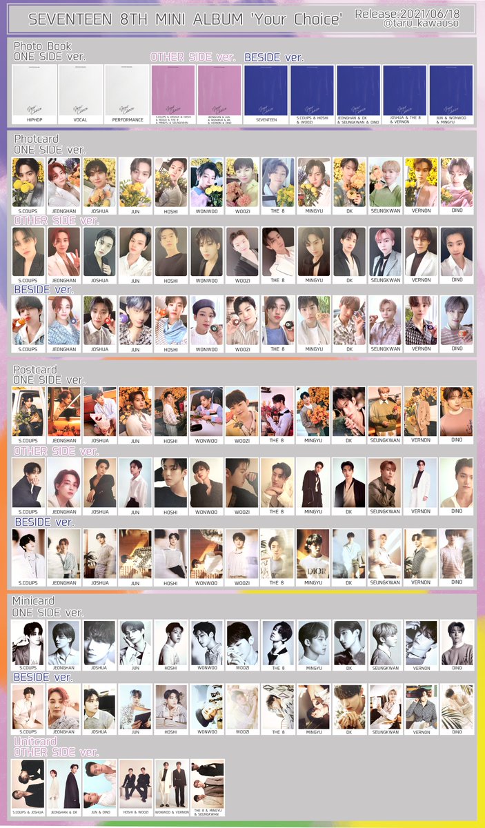 SEVENTEEN セブチ トレカ一覧 Your Choice PHOTOBOOK PHOTCARD