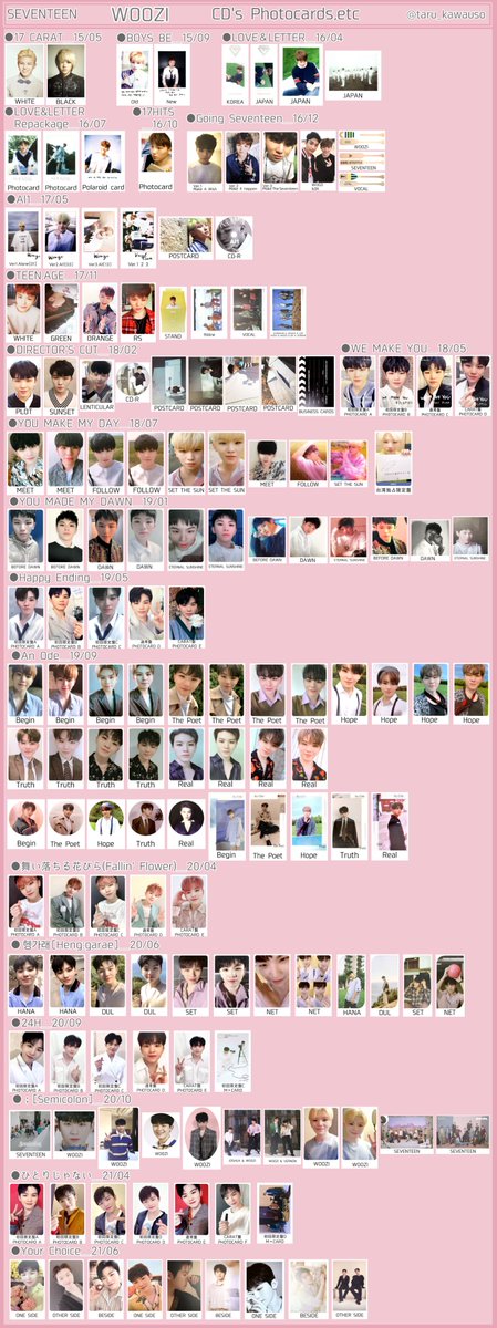 SEVENTEEN セブチ トレカ一覧 過去トレカ 歴代アルバムトレカ ウジ