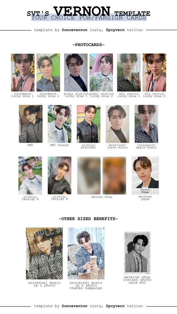 update to the seventeen your choice pob/fansign/lucky draw etc