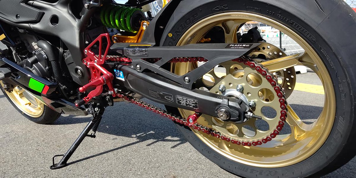 ZX-25Rホイールカスタム DUNLOP α14 120/70-17 180/55ZR17の太足でド