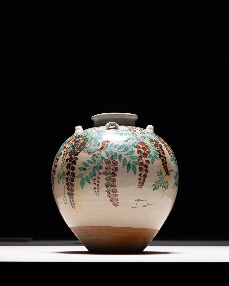 国宝 色絵藤花文茶壺】 野々村仁清 江戸時代 仁清の数々の遺作中、この