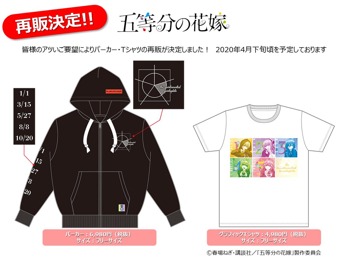 TVアニメ五等分の花嫁】 #五等分の花嫁 ファンの方へご報告✉💕 ご好評