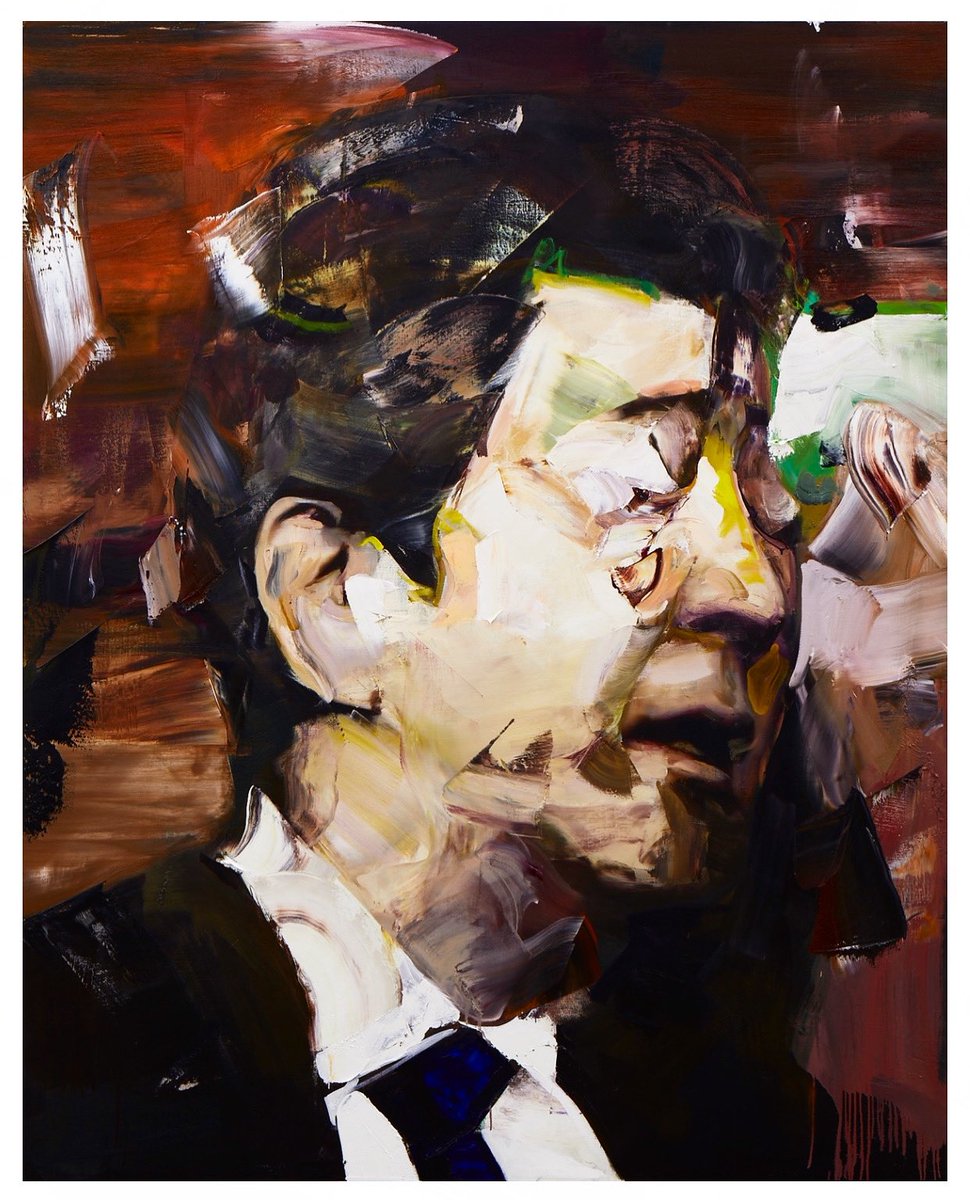 Abe. Oil on canvas. Prime minister of Japan.