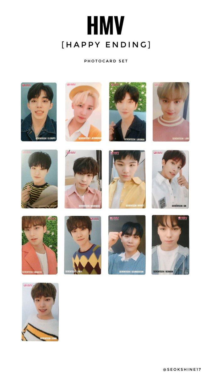Seventeen - Happy Ending HMV Japan Photocard set #SEVENTEEN