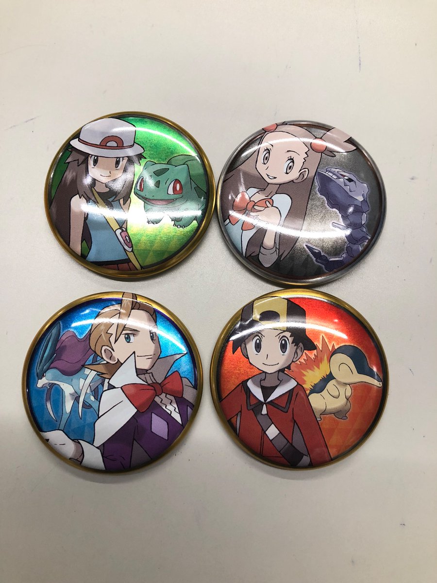 入荷情報】 ポケモン トレーナー缶バッジ リーフ ミカン ミナキ ヒビキ