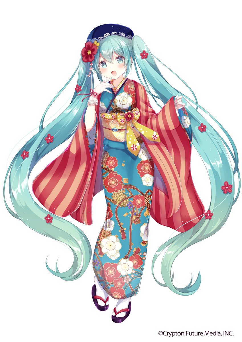 初音ミク2021年福袋のイラストを担当しました✨ お着物ミクちゃん！手