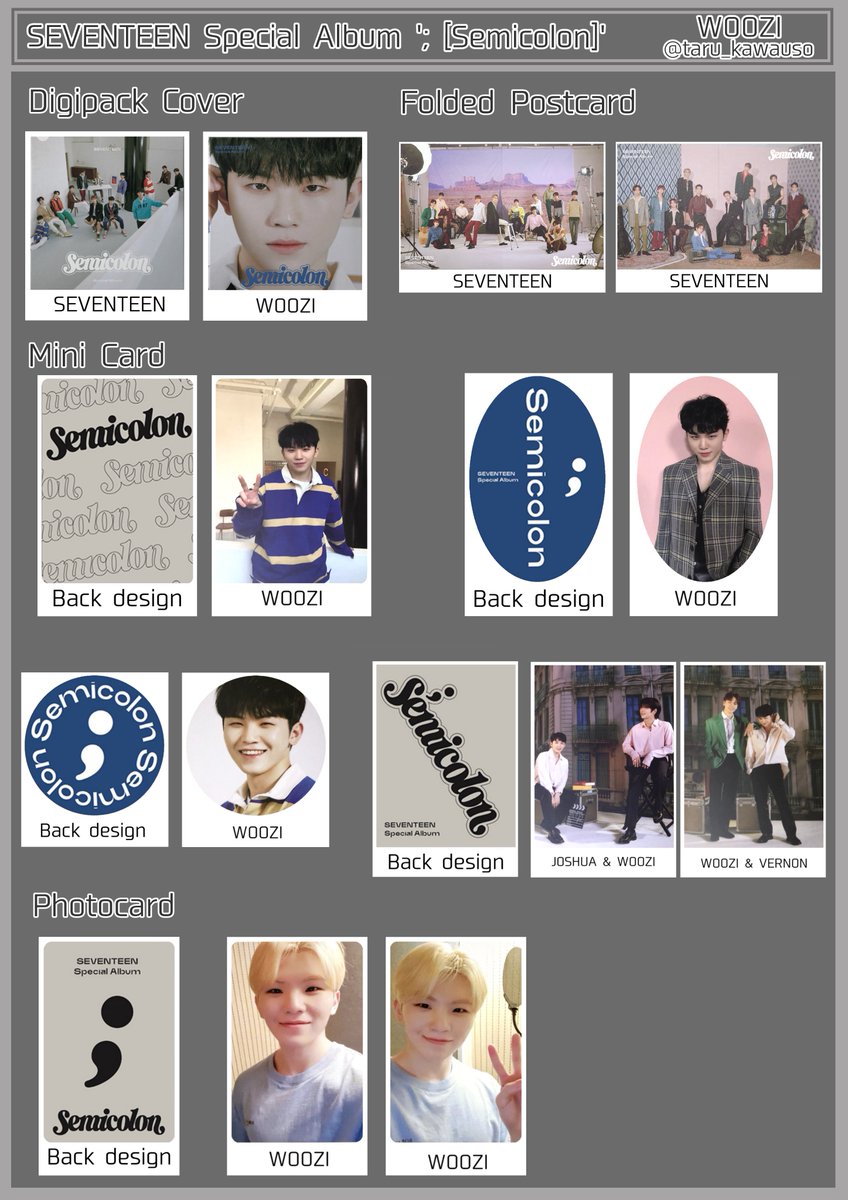 SEVENTEEN セブチ Special Album ； Semicolon セミコロン Photocard