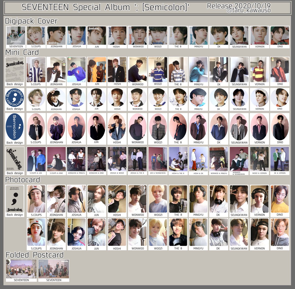 SEVENTEEN セブチ Special Album ； Semicolon セミコロン Photocard