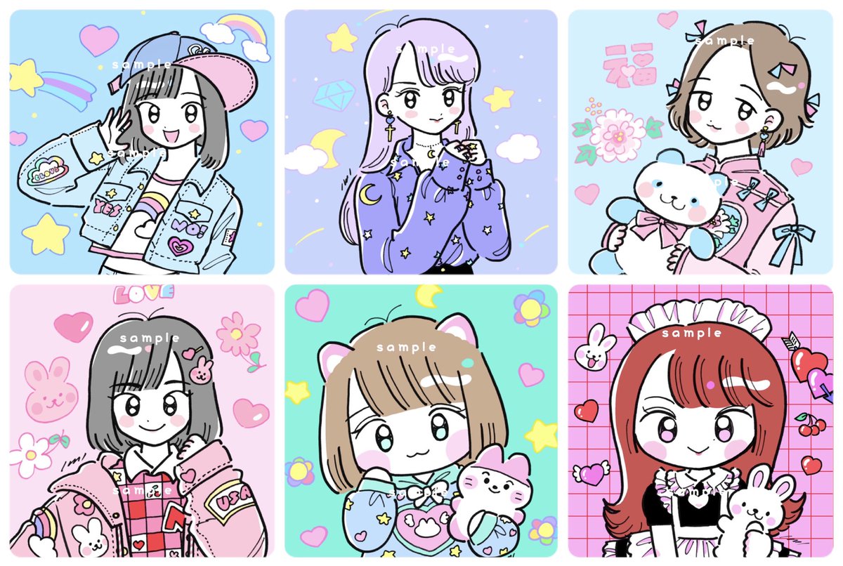 遅くなりましたが、これまでに描かせて頂いたアイコンイラストをまとめ