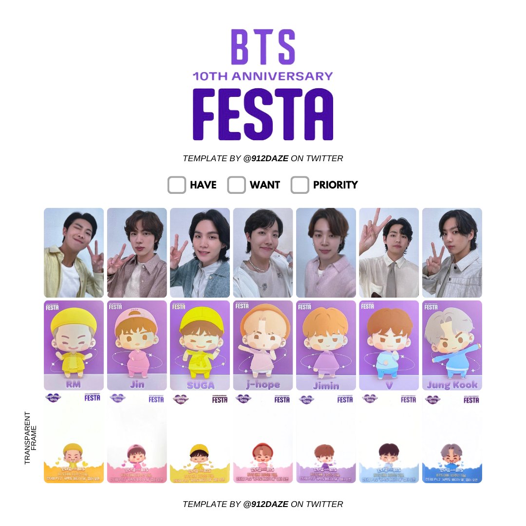 BTS FESTA ARMY 10周年 限定トレカ 7枚 BTS 特典 FESTA ARMY 2023 10周年
