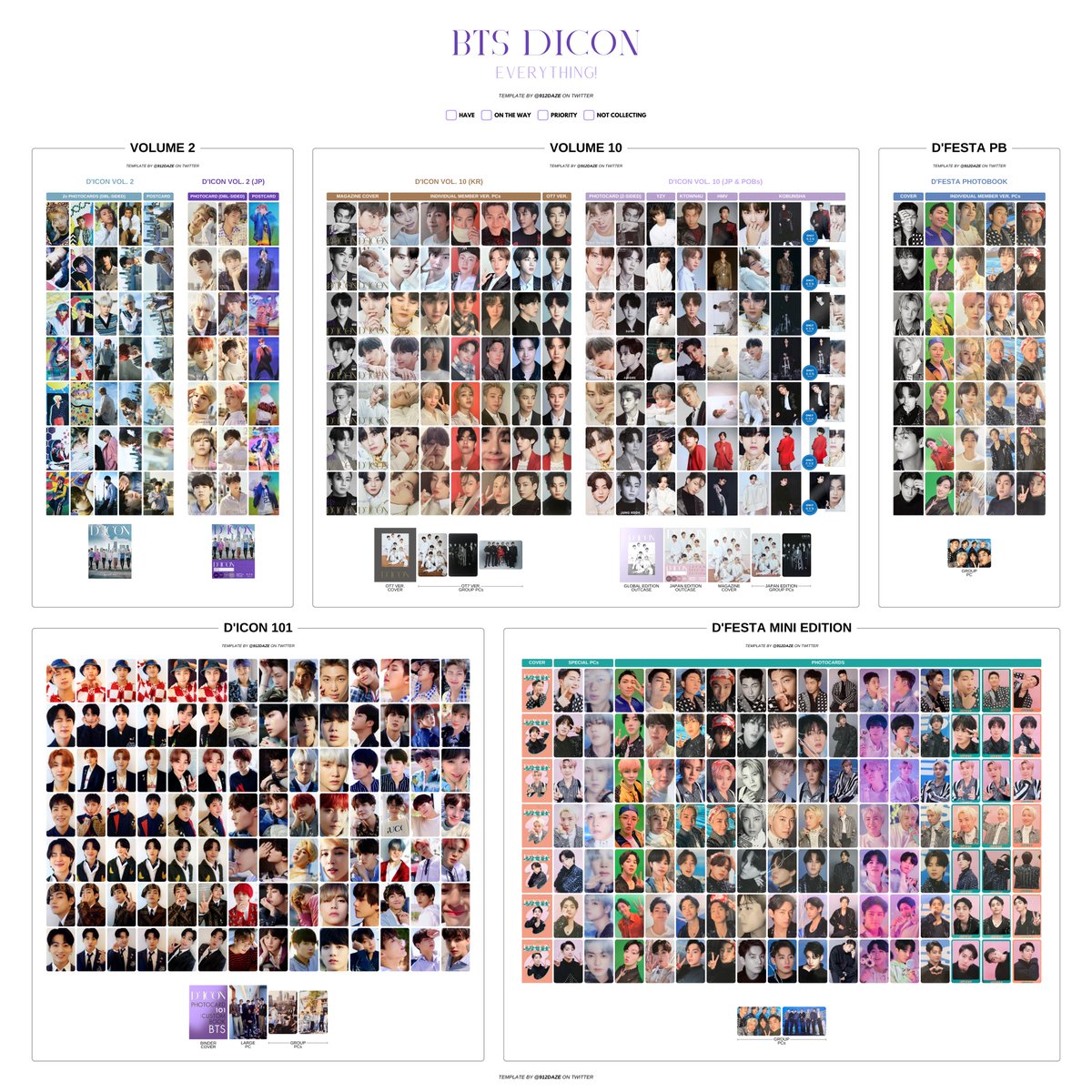 OT7 BTS DICON PC Templates: ✓ All DICON stuff combined 😵‍💫