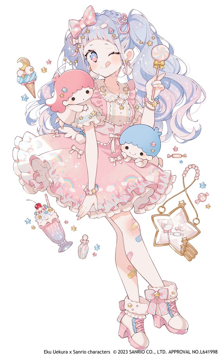 上倉エク×サンリオキャラクターズ コラボイラスト 「リトルツイン