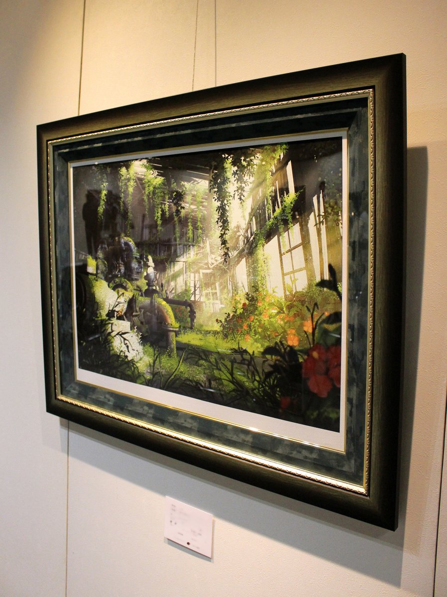 mocha展 廃墟イラスト「跡形」 額装するとこんなに変わります。額まで