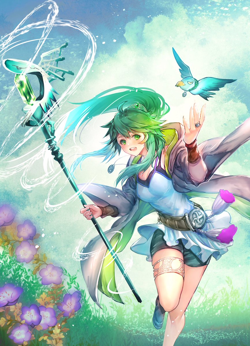 知り合いにガスタの巫女ウィンダ 描いてもらった！ #遊戯王