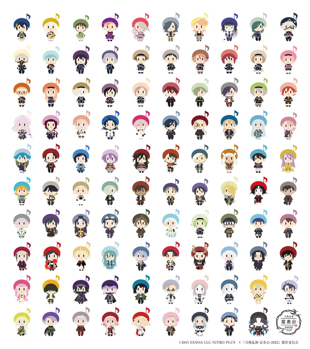 オリジナルSDイラスト公開🎺／ 本公演オリジナルSDとなる 99振りの刀剣