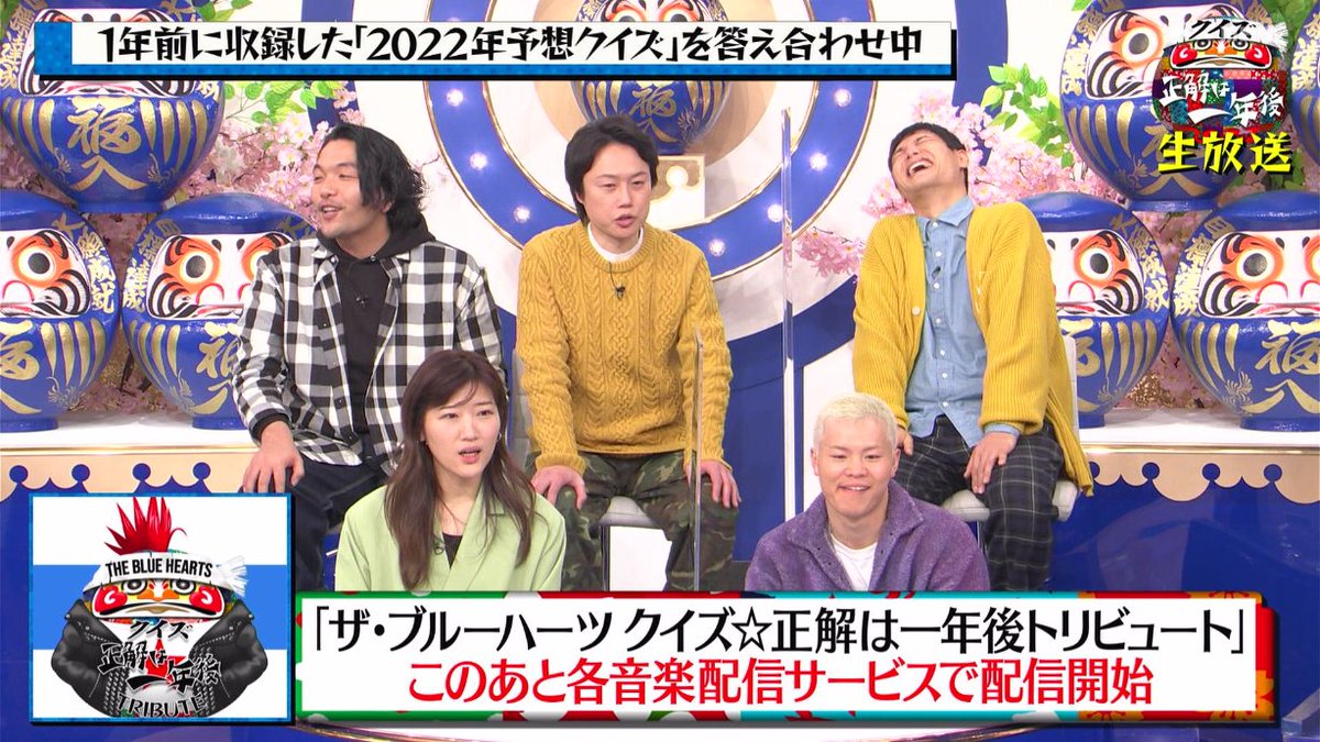 ザ・ブルーハーツ クイズ☆正解は一年後トリビュート」はおよそ1日後に