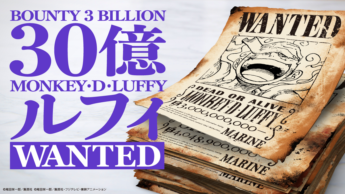 TVアニメ ルフィ四皇到達記念！#30億ルフィWANTED 実施中⚡️ フォロー