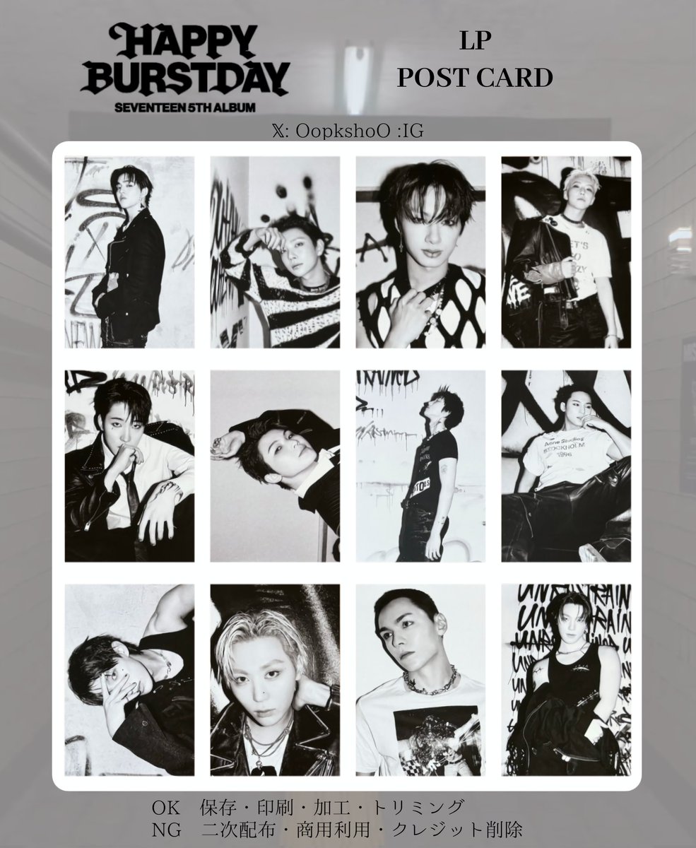 SEVENTEEN 5TH ALBUM [ HAPPY BURSTDAY ] - - PHOTO CARD LIST - ~ LP