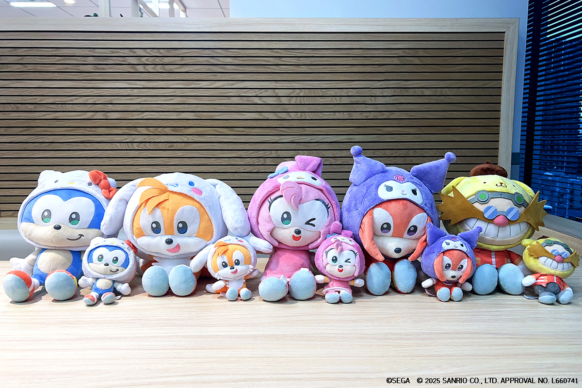 SONIC & FRIENDS」と「Sanrio characters」コラボアイテム ぬいぐるみ