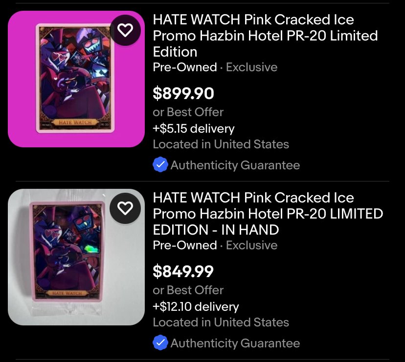カード・フォト・ブロマイド Hazbinhotel pink cracked ice Hate watch
